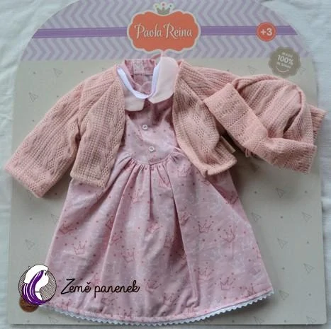 Paola Reina Růžový komplet s čepičkou na 60 cm