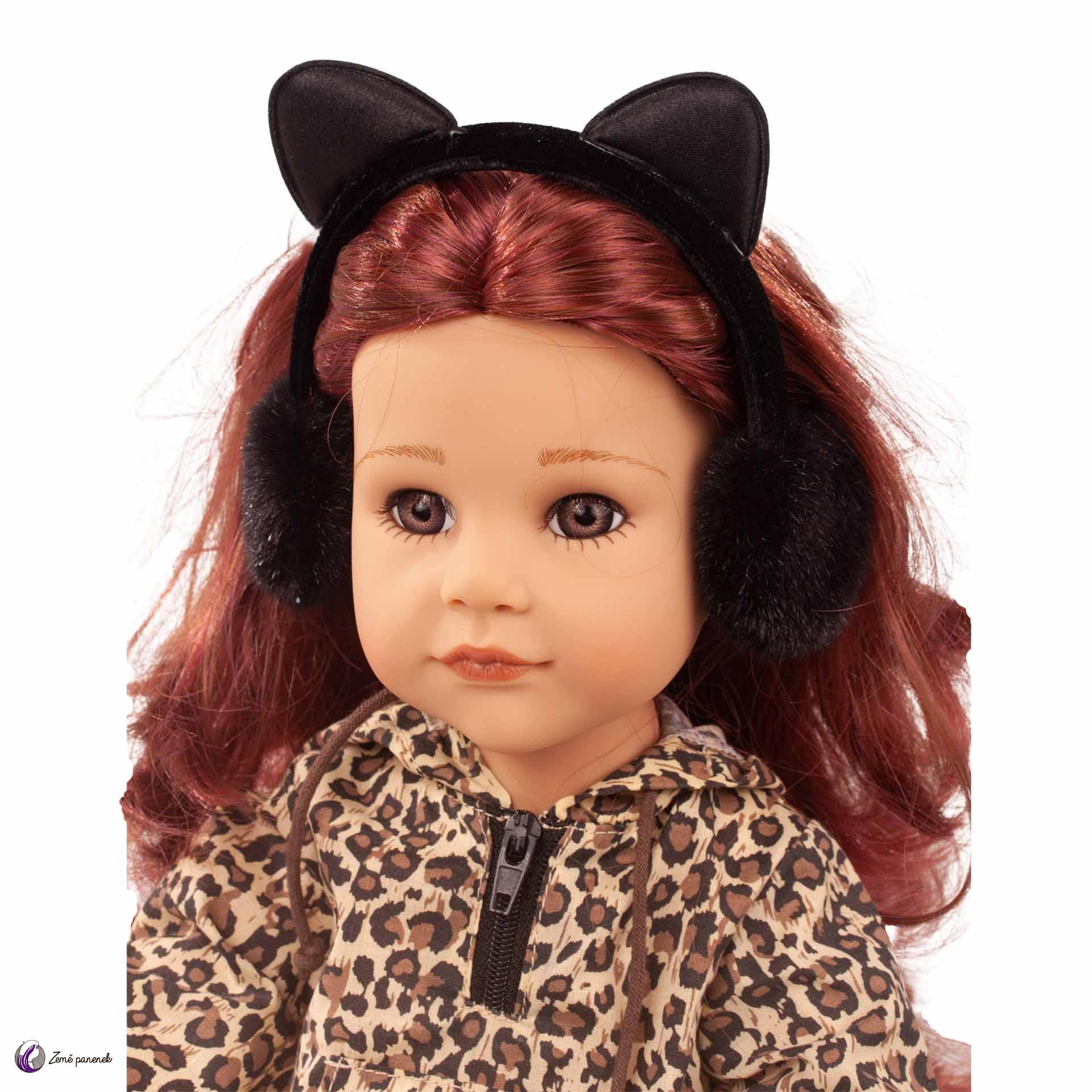 Götz Zimní čelenka kočička pro panenky 45-50 cm