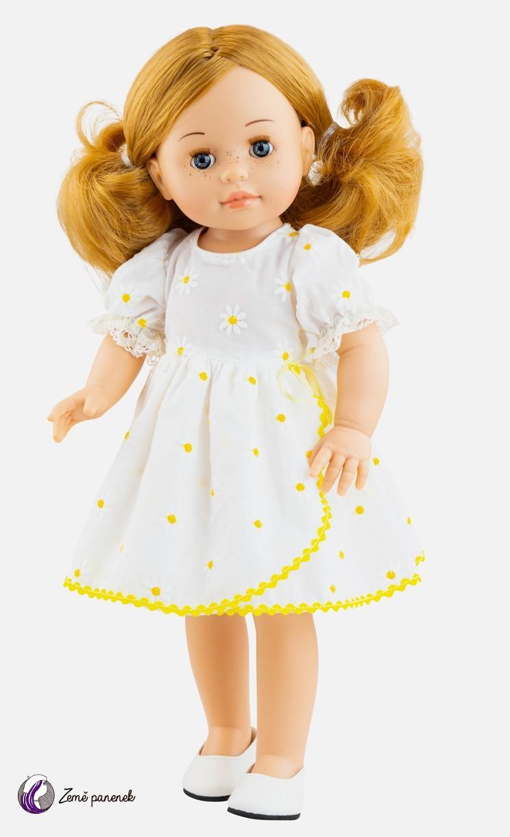 Obleček šaty bílé s bílými kvítky