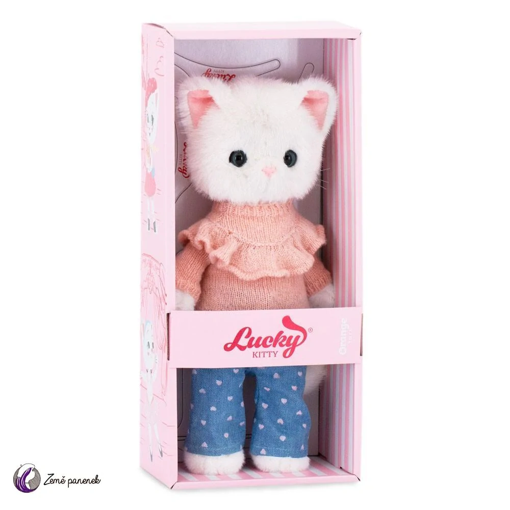 Lucky Kitty Sophie Denim Hearts